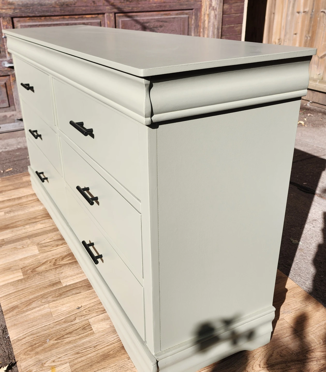 Sage Green 6-Drawer Long Dresser | Beautifully Refinished - photo 3