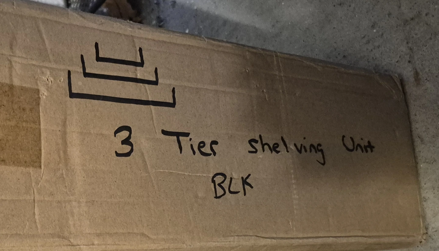 Black 3-Tier Shelving Unit - photo 2