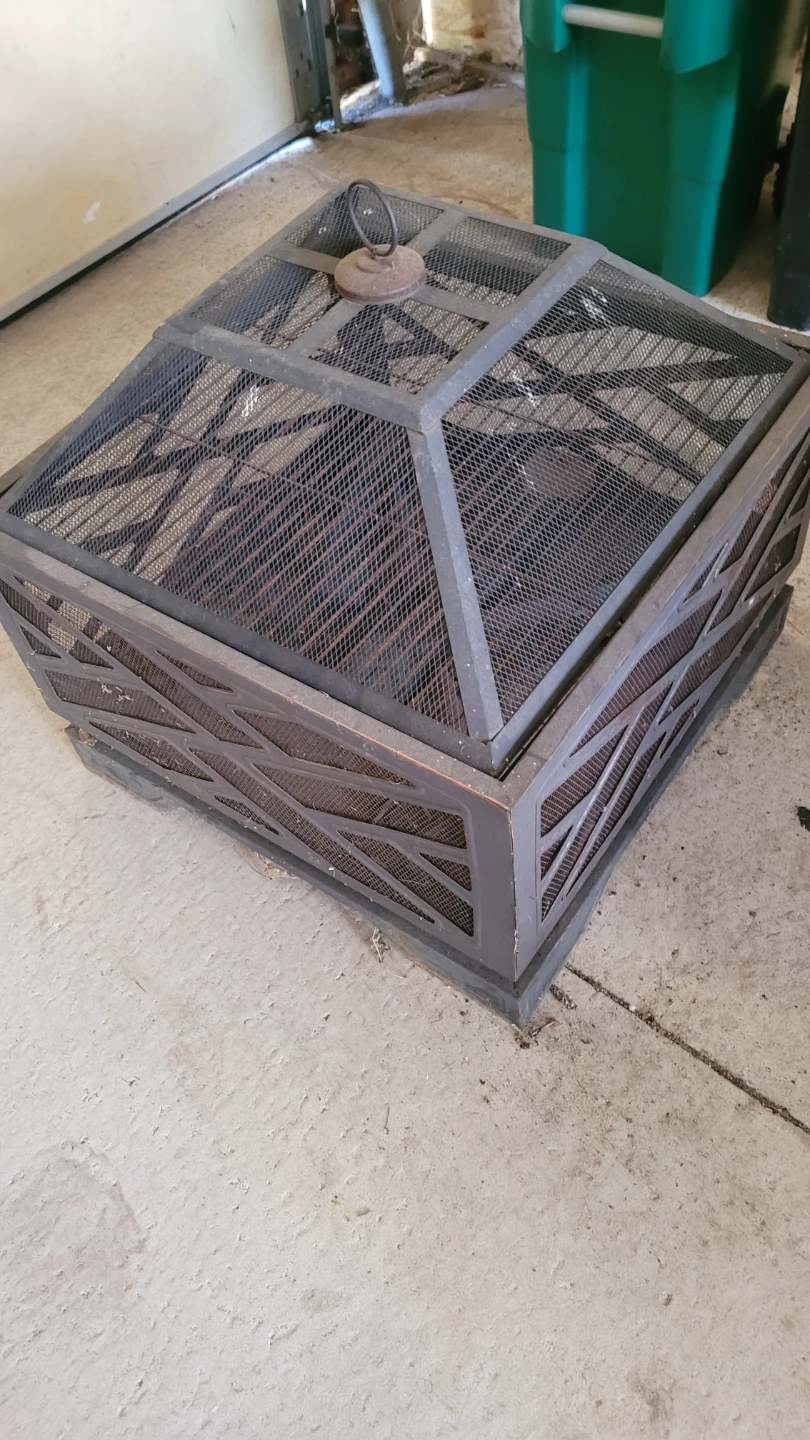 Square Metal Outdoor Fire Pit
