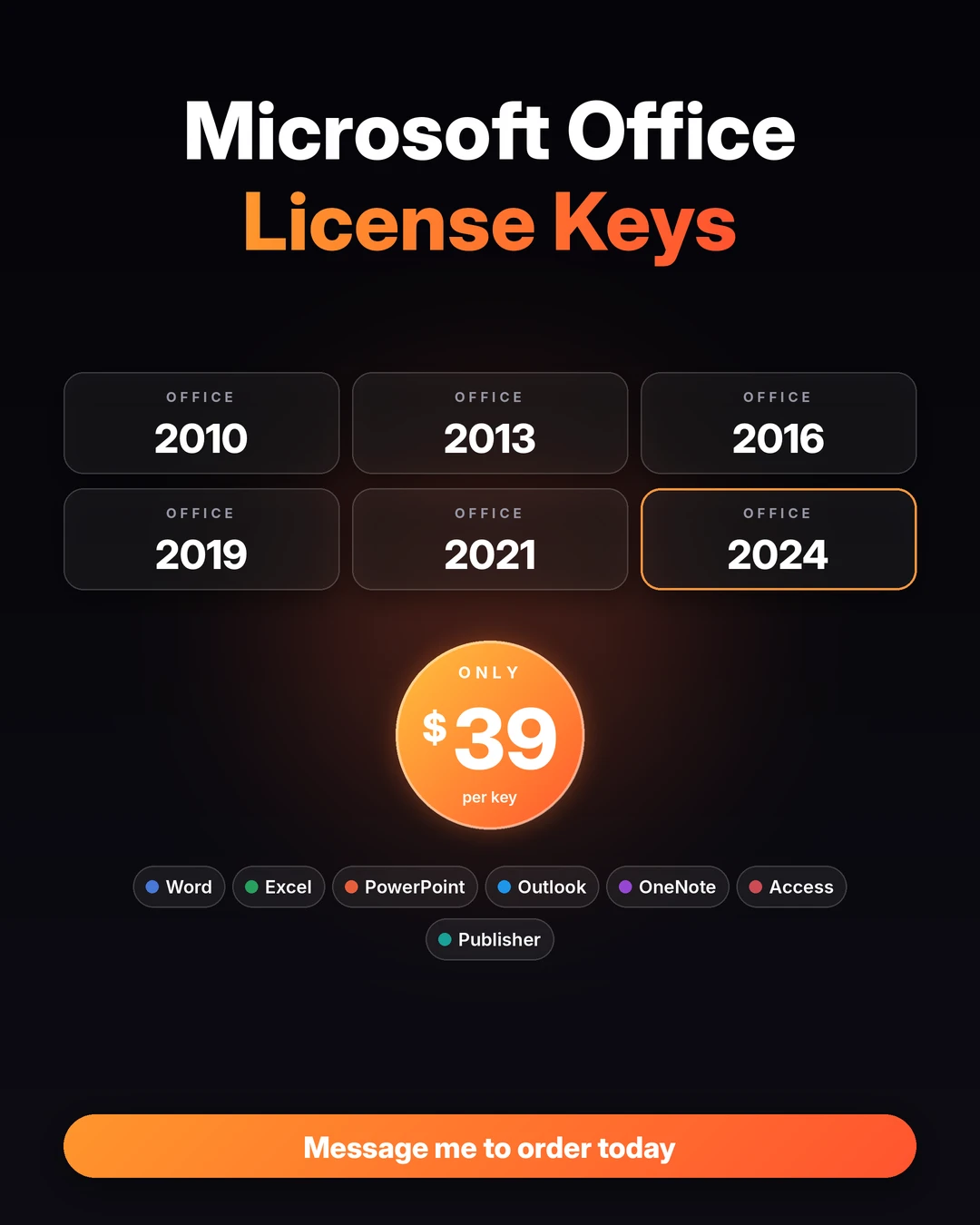 🔑 Microsoft Office License Keys | 2010-2024 | $39