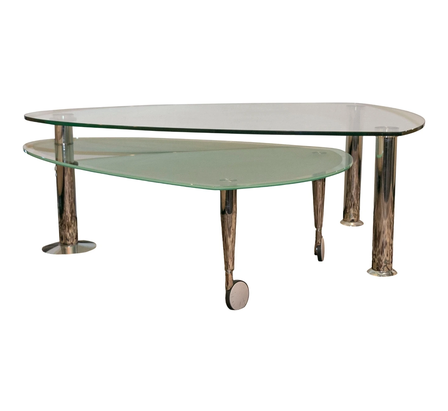 Two Tier Glass Coffee Table with Rotating Lower Tier - photo 4