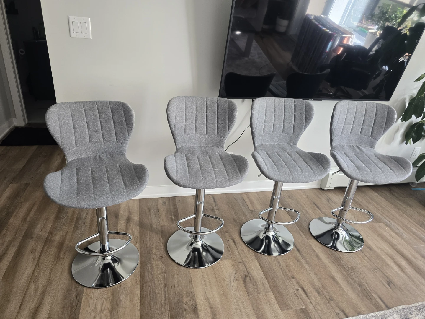 Set of 4 Grey Bar Stools - photo 5