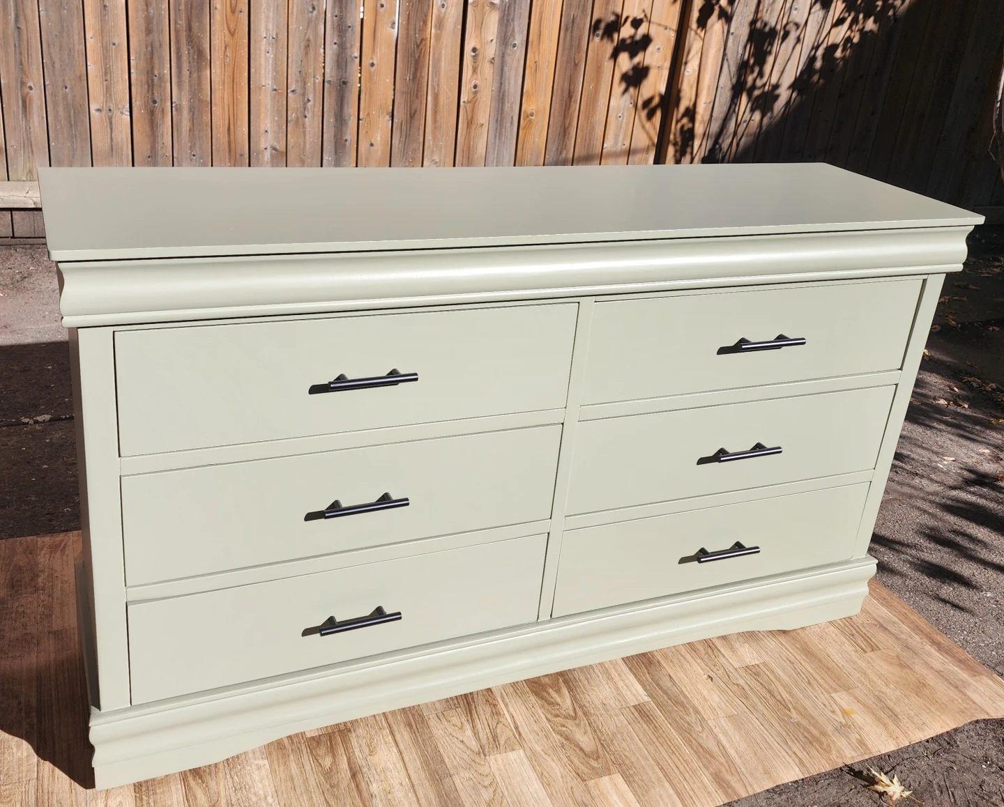 Sage Green 6-Drawer Long Dresser | Beautifully Refinished