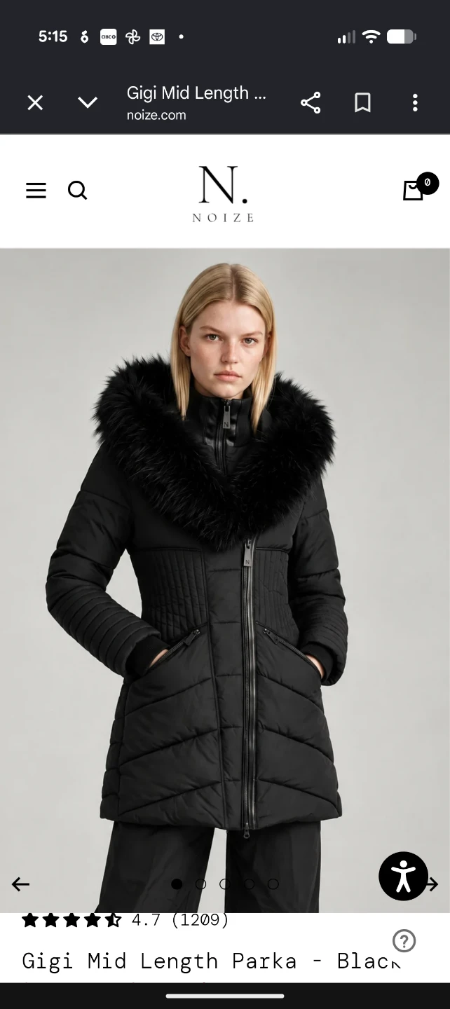 NOIZE Gigi Mid Length Parka - Black