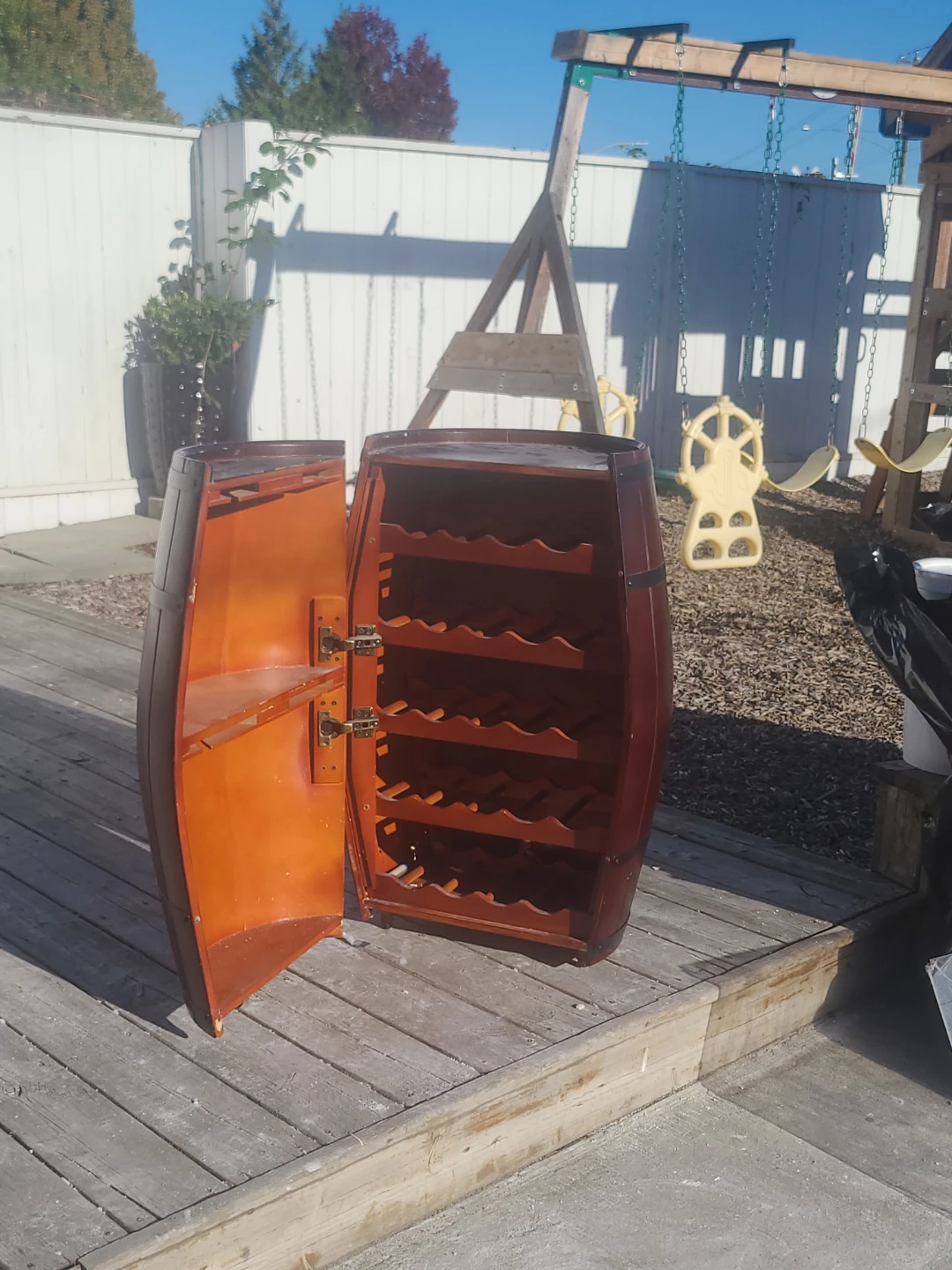 Wooden Barrel Wine Rack