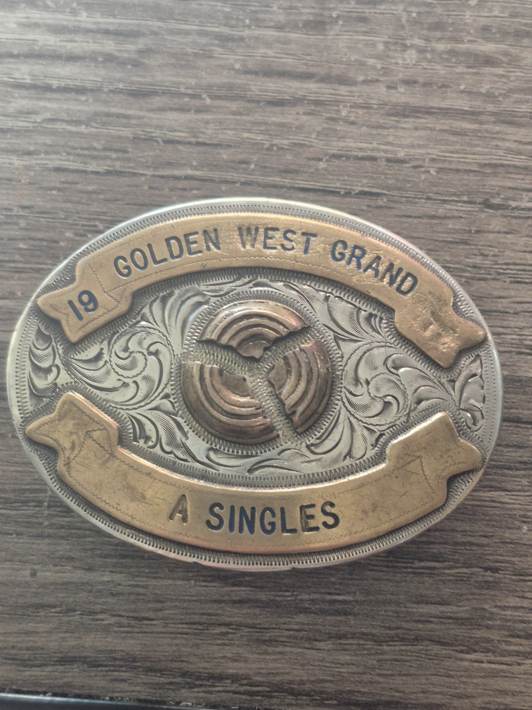Golden West Grand 19 A Singles Sterling Belt Buckle