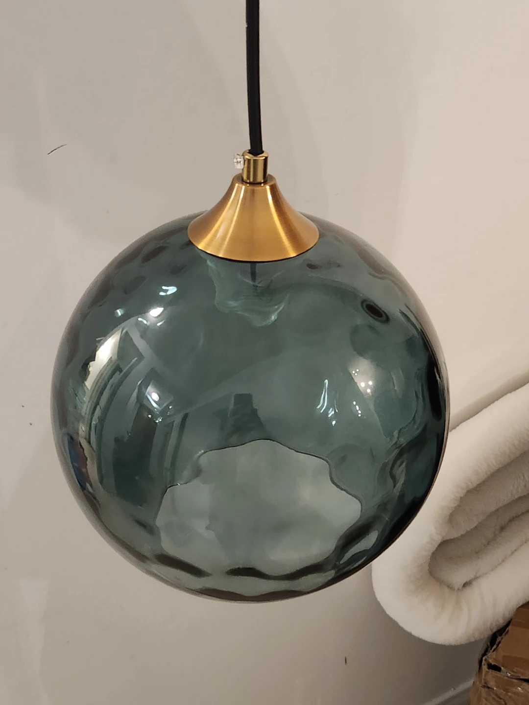 Modern Blue Glass Globe Pendant Light
