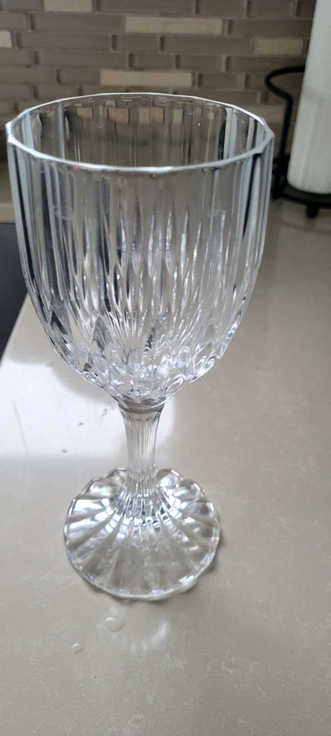 Clear Patterned Glass Goblet