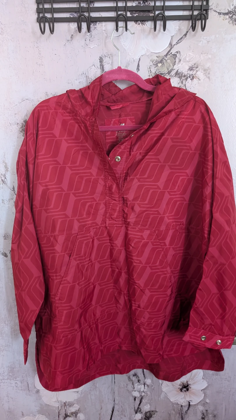 Joe Fresh Red Patterned Pullover Anorak
