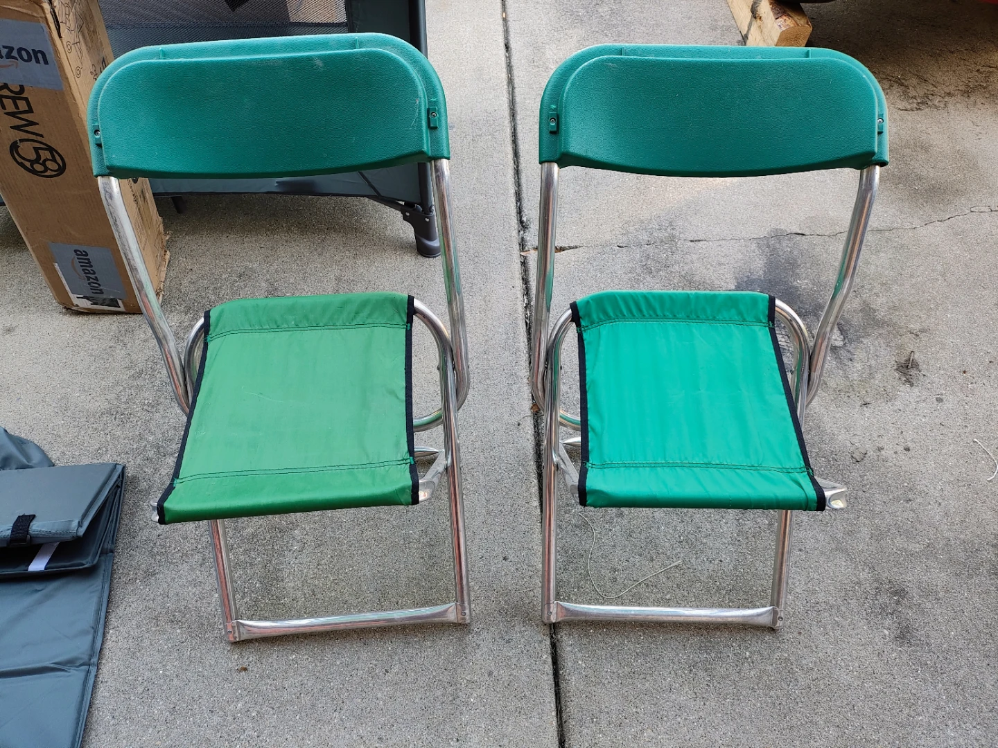 Vintage Aluminum Folding Hunting Chairs (Set of 2)