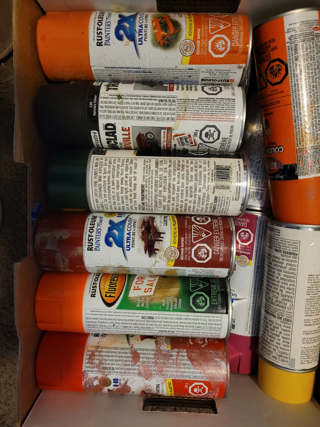 Assorted Spray Paint Collection and various colored papers - photo 2