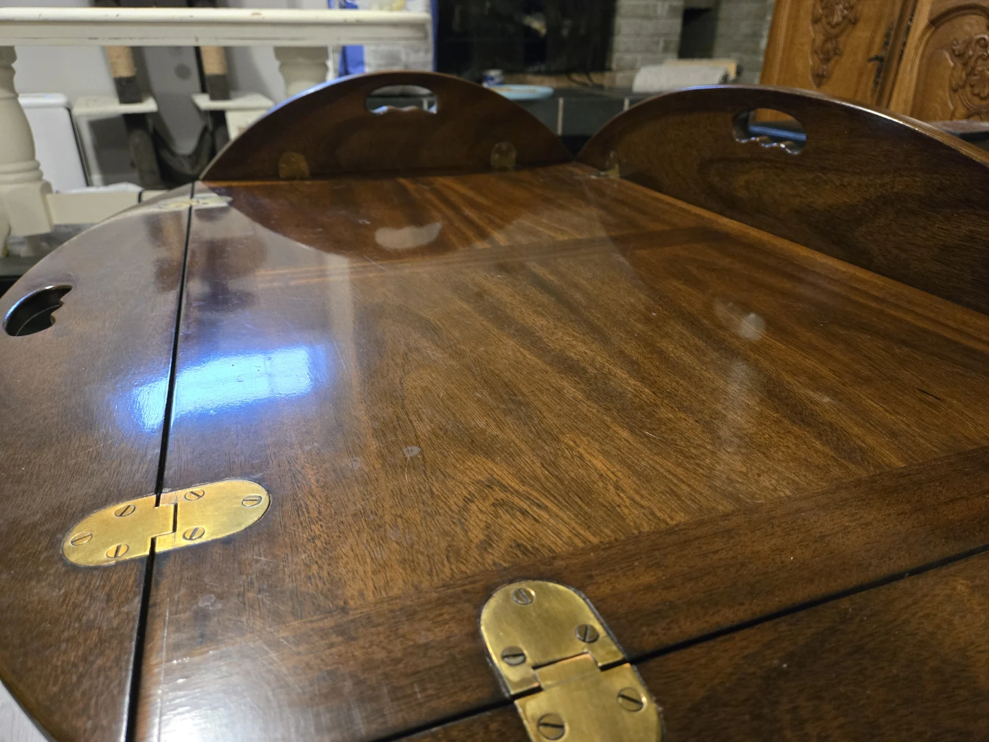 Vintage Solid Wood Drop-Leaf Butler Coffee Table - photo 3