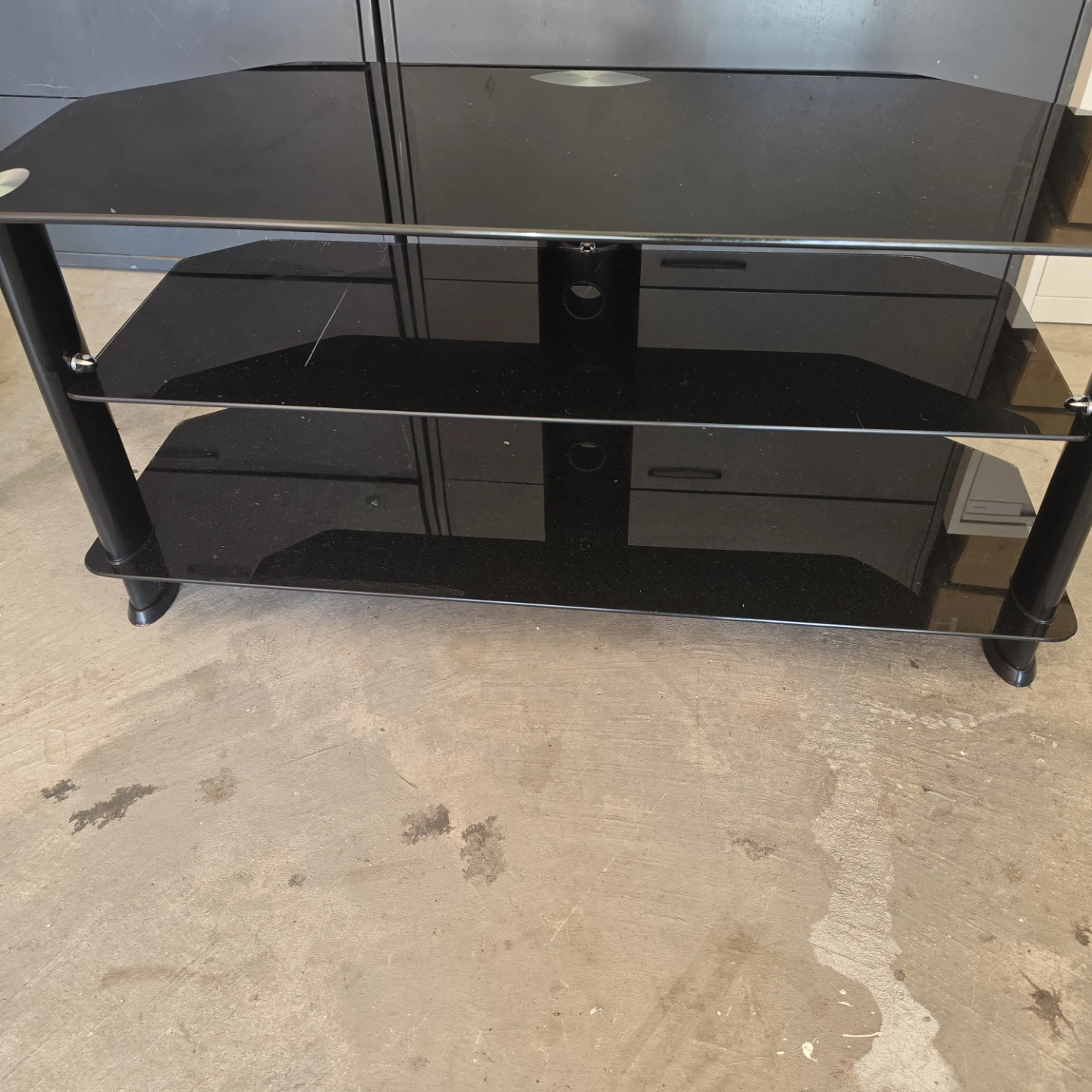 Black Glass TV Stand