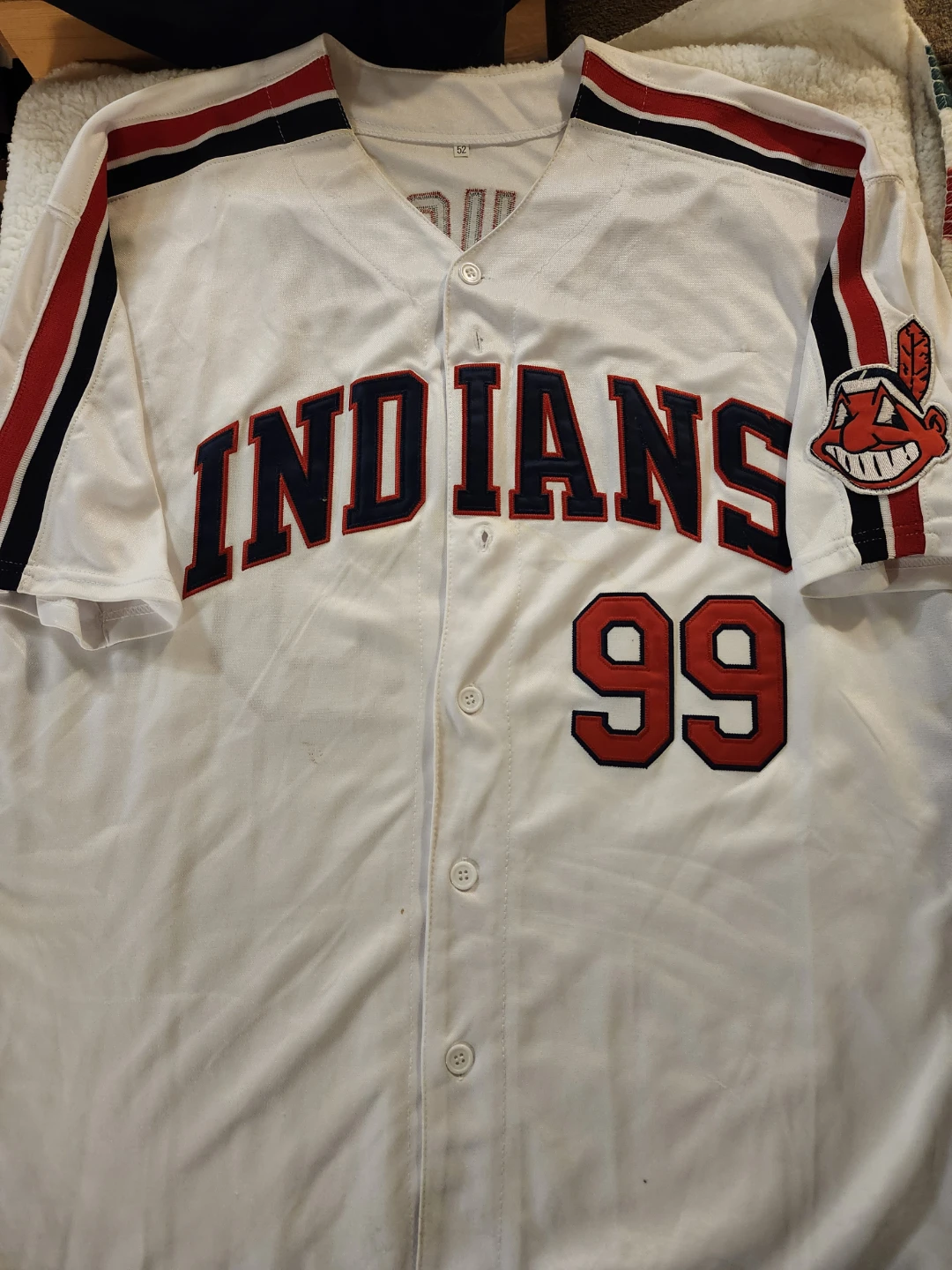 Cleveland Indians Vaughn 99 Baseball Jersey Size 52