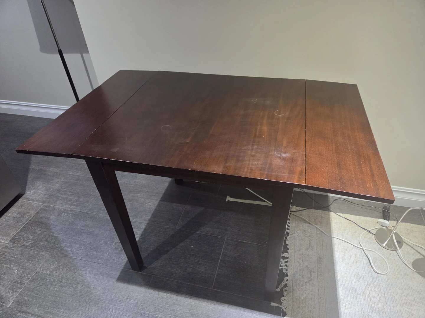 Dark Wood Drop Leaf Table - photo 2