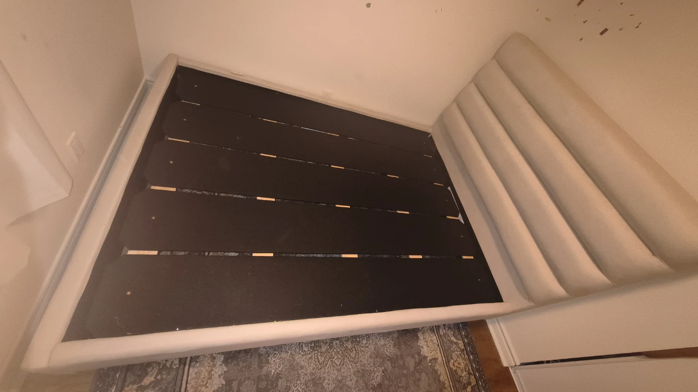 King Size  Bed Frame with Channel Tufted Headboard