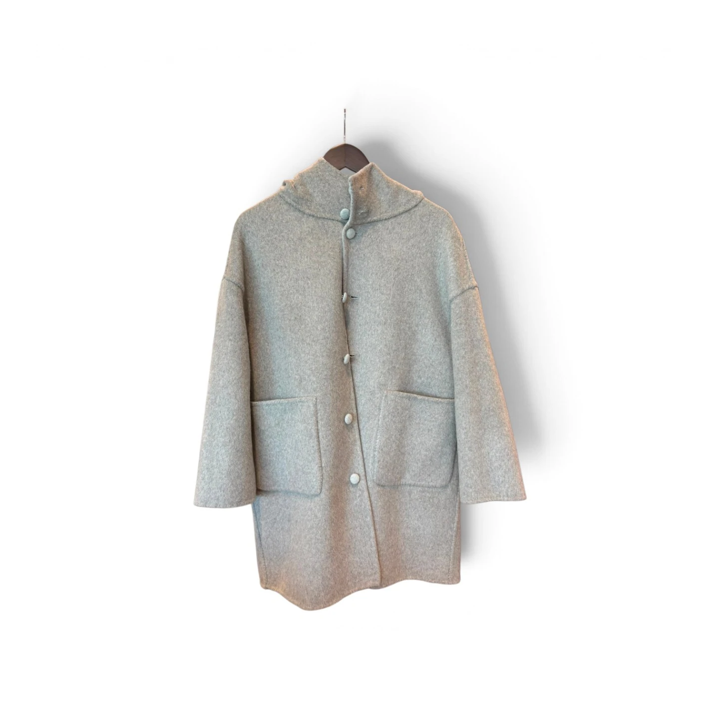 Beige Wool Blend Oversized Coat - photo 3