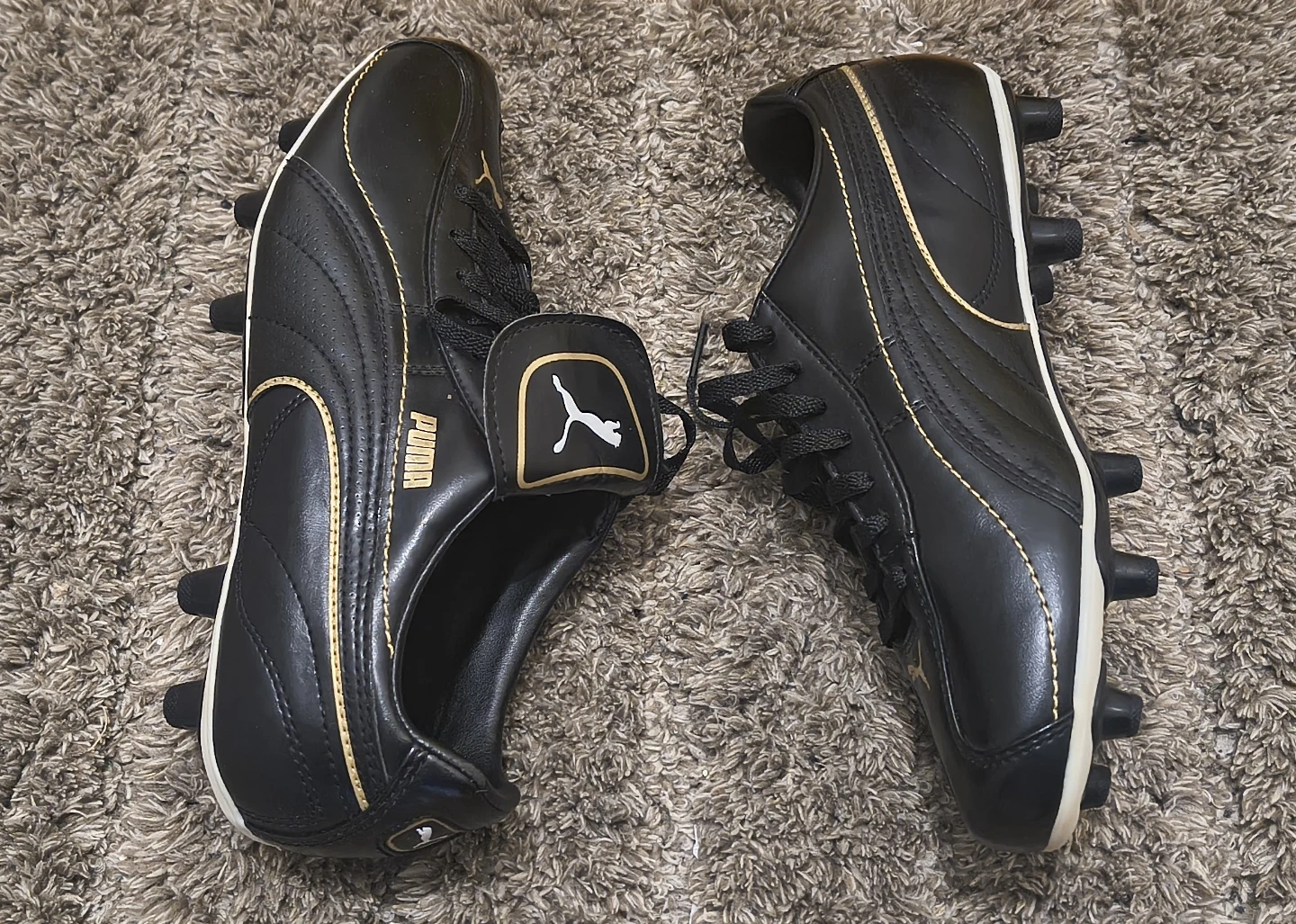Puma Black and Gold Soccer Cleats - Women's Size 6.5