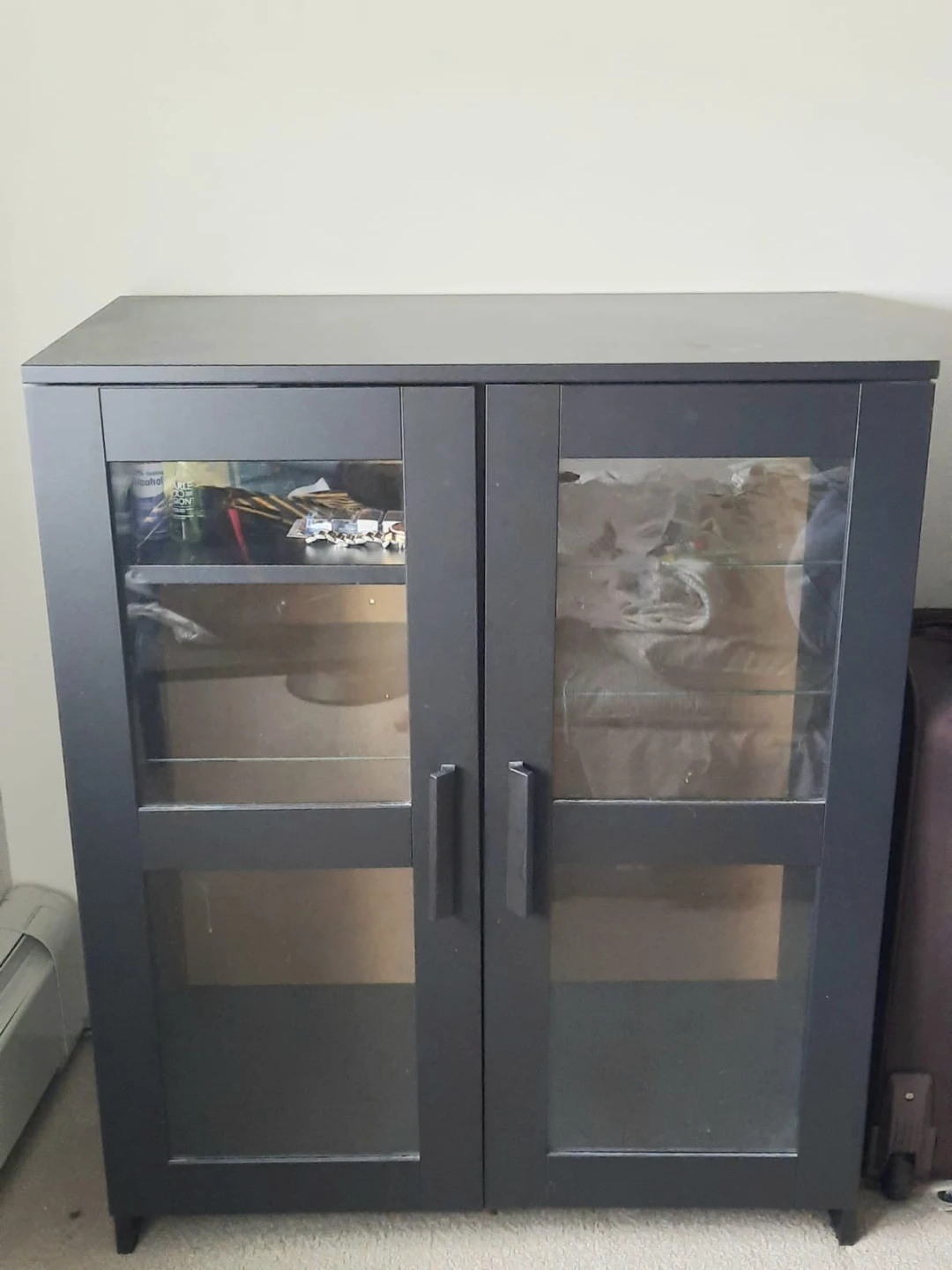 Black Glass Door Cabinet