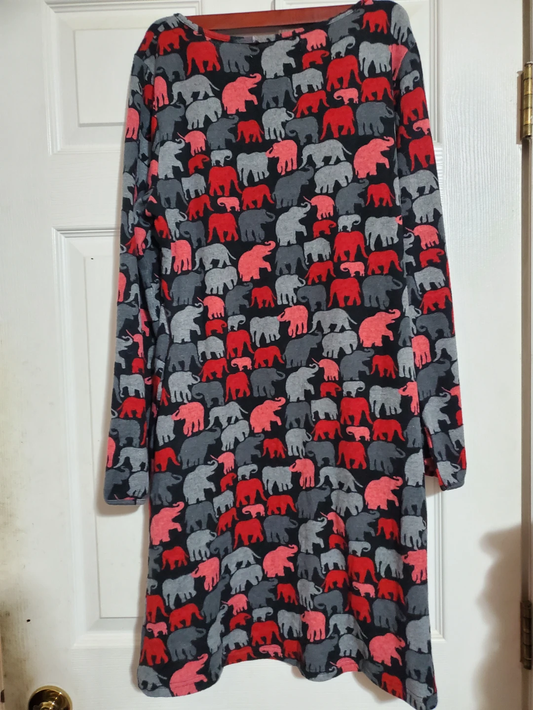 sm wardrobe long sleeve elephant print dress - photo 2