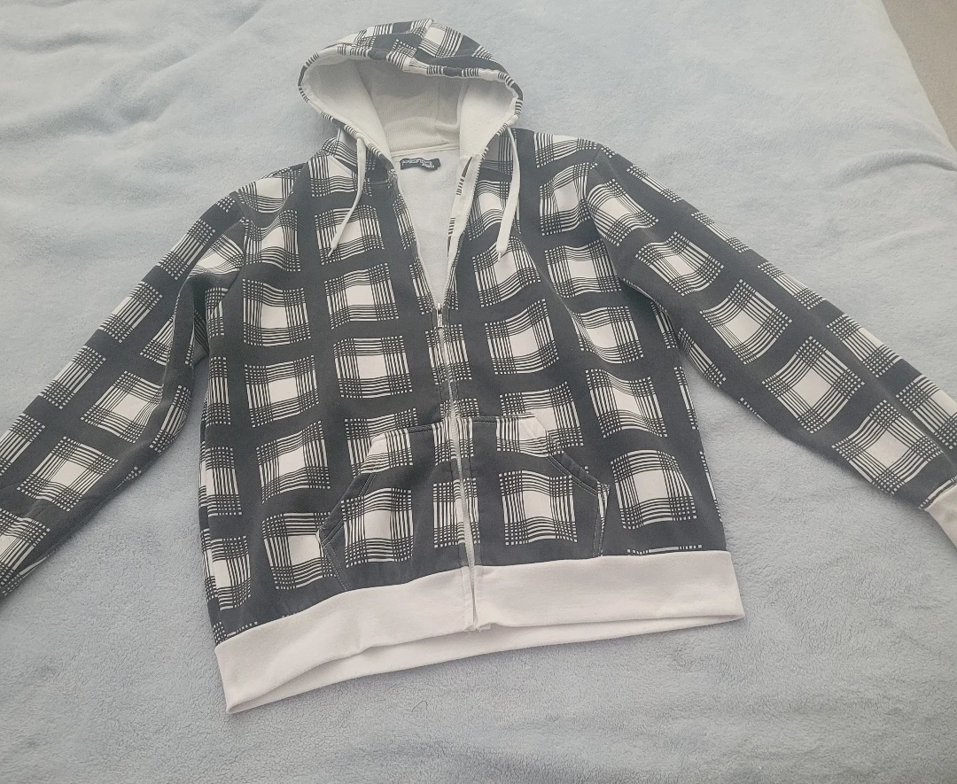 Pacific Sunwear Plaid Zip-Up Hoodie