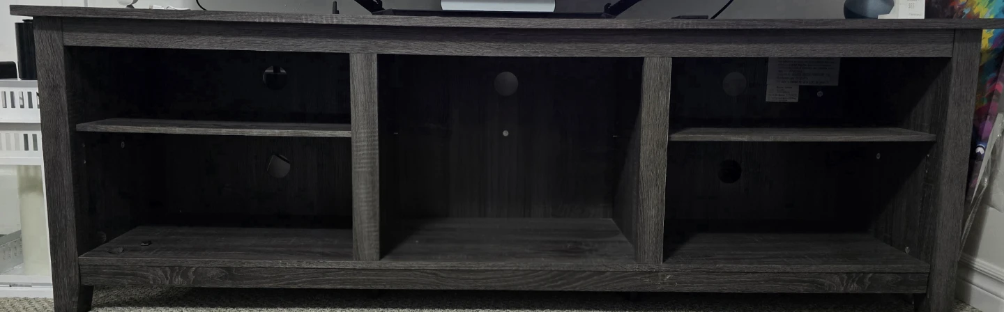 Grey Wood-Look TV Stand Media Console - photo 2