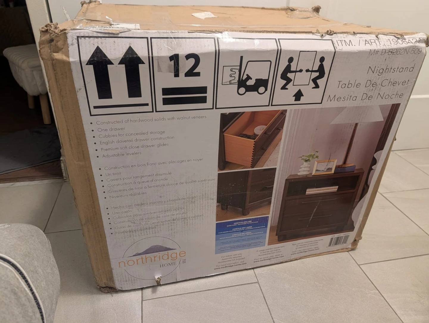 BRAND NEW Northridge Home Nightstand/Side stand/BedSide Table - photo 3