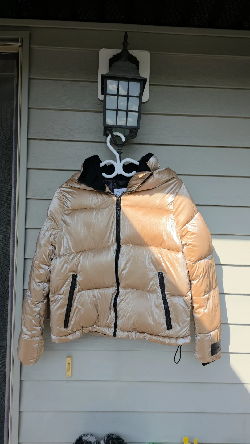 Calvin Klein Metallic Gold Puffer Jacket - photo 3