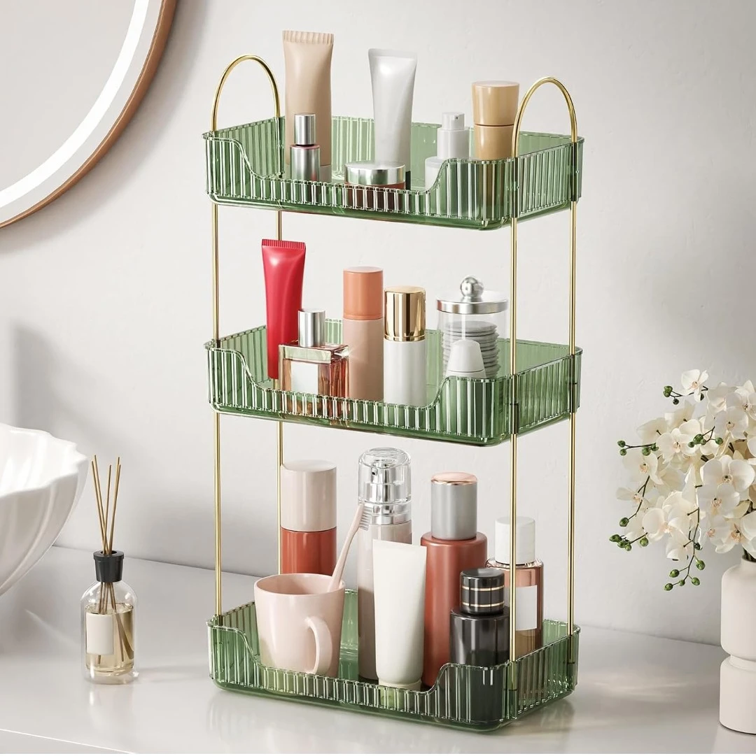 Oifescie 3-Tier Vanity Makeup Countertop Storage