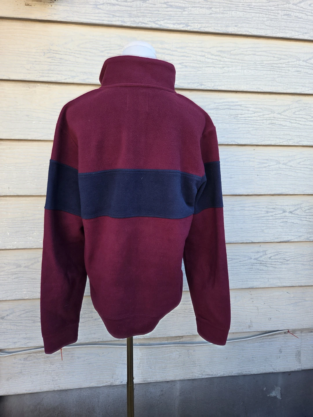 Old Navy Burgundy and Navy Fleece Quarter-Zip - photo 3