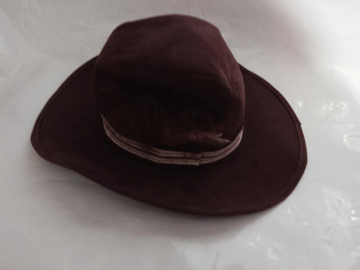 Brown Suede Fedora Hat size large