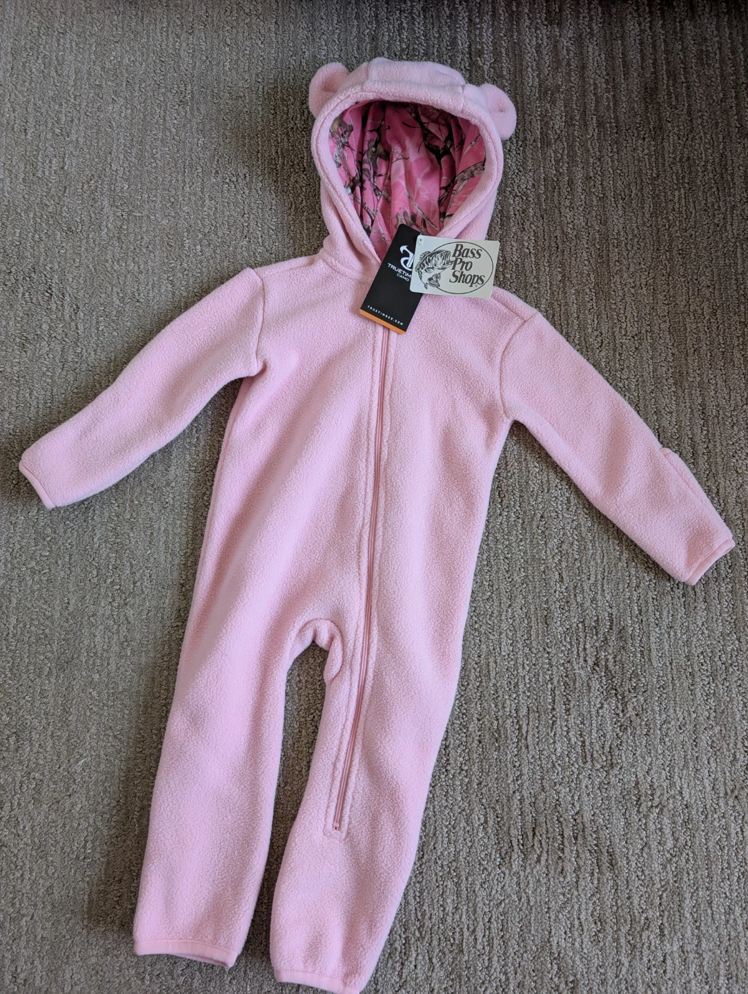Bass Pro Shops Infant Pink Fleece Coverall (6 months)
