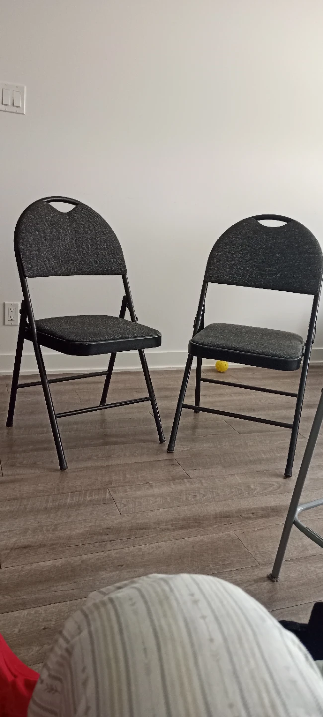 Two Padded Folding Chairs