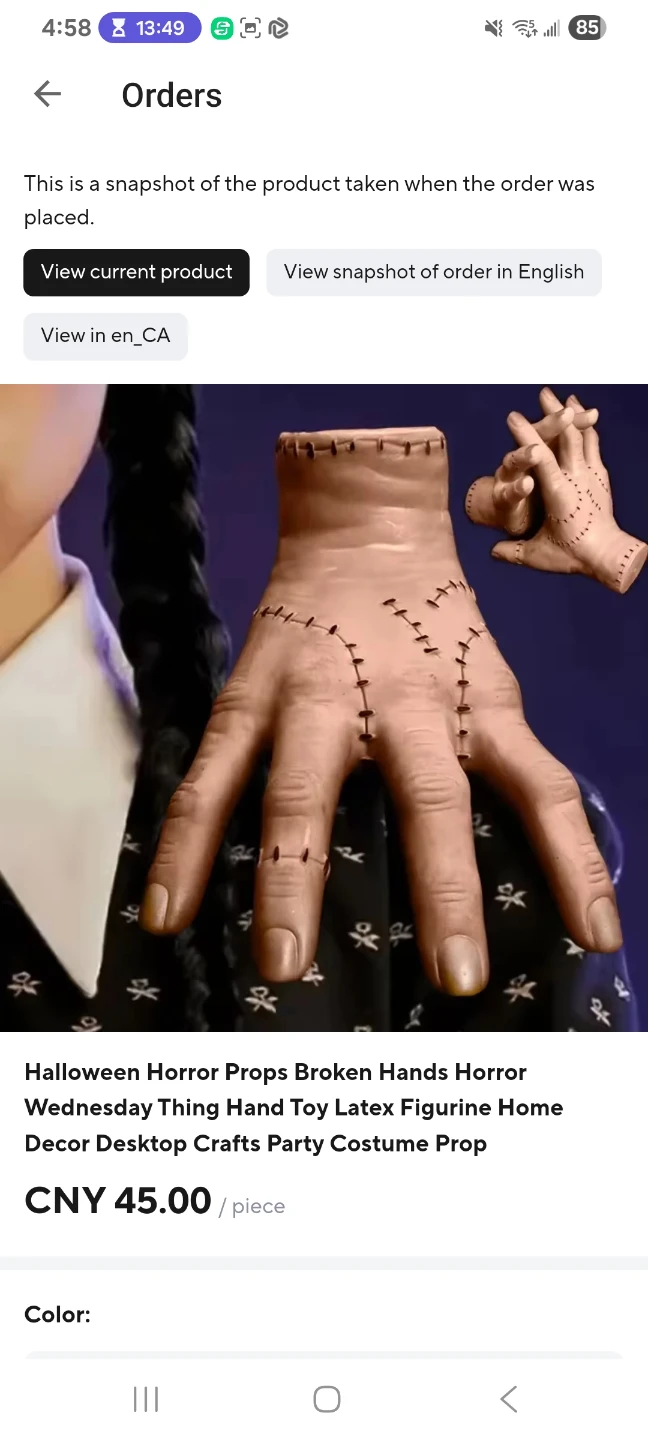 Thing Hand Prop. Wednesday Halloween
