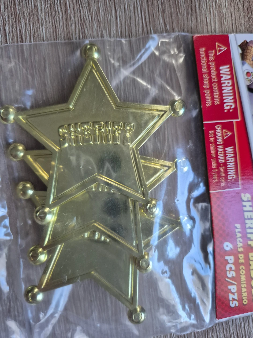 Disney Toy Story Sheriff Badges Party Favors - 6 Pack Brand New - photo 3