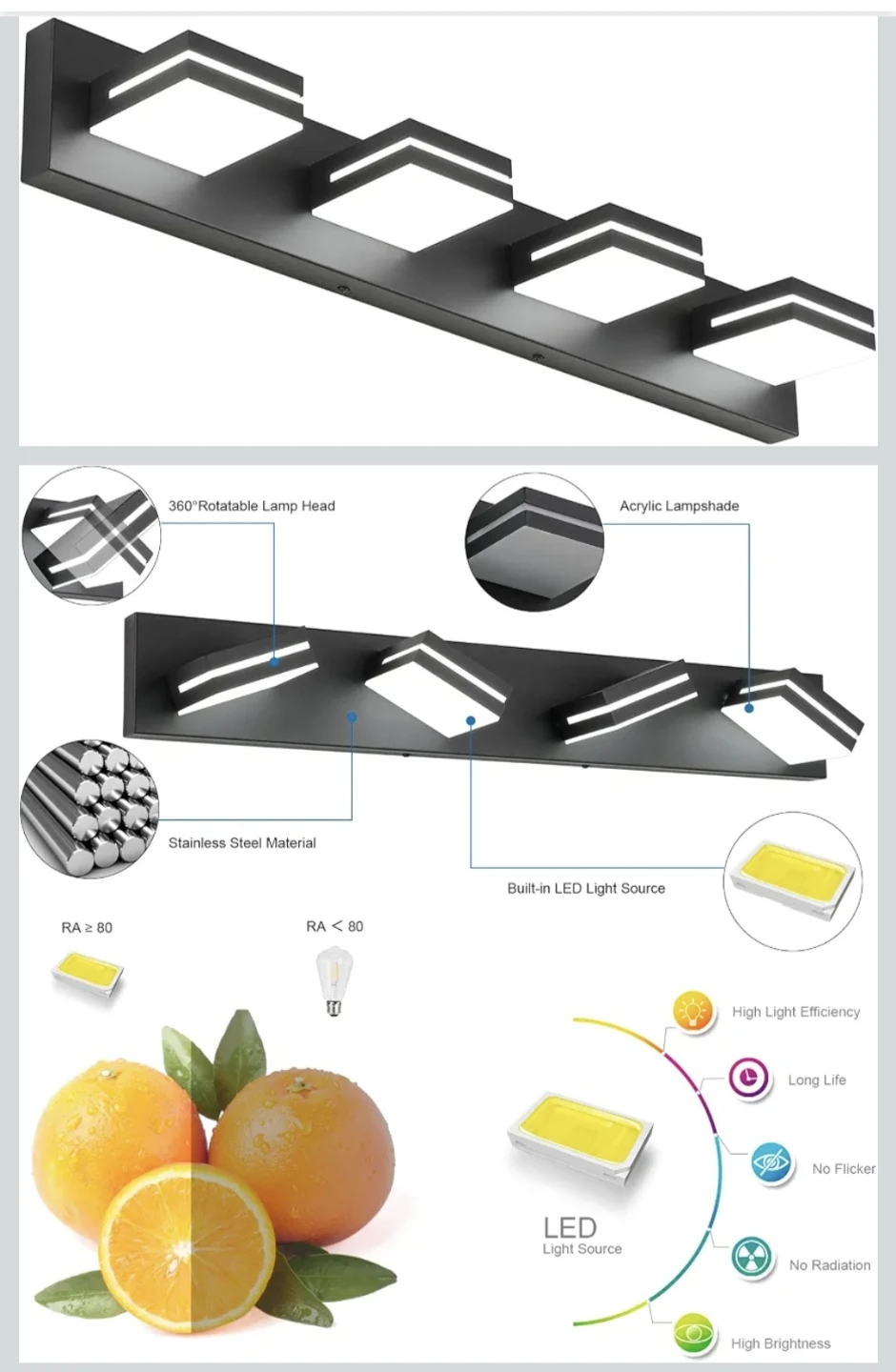 SineRise 4-Light LED Bathroom Vanity Fixture - photo 2