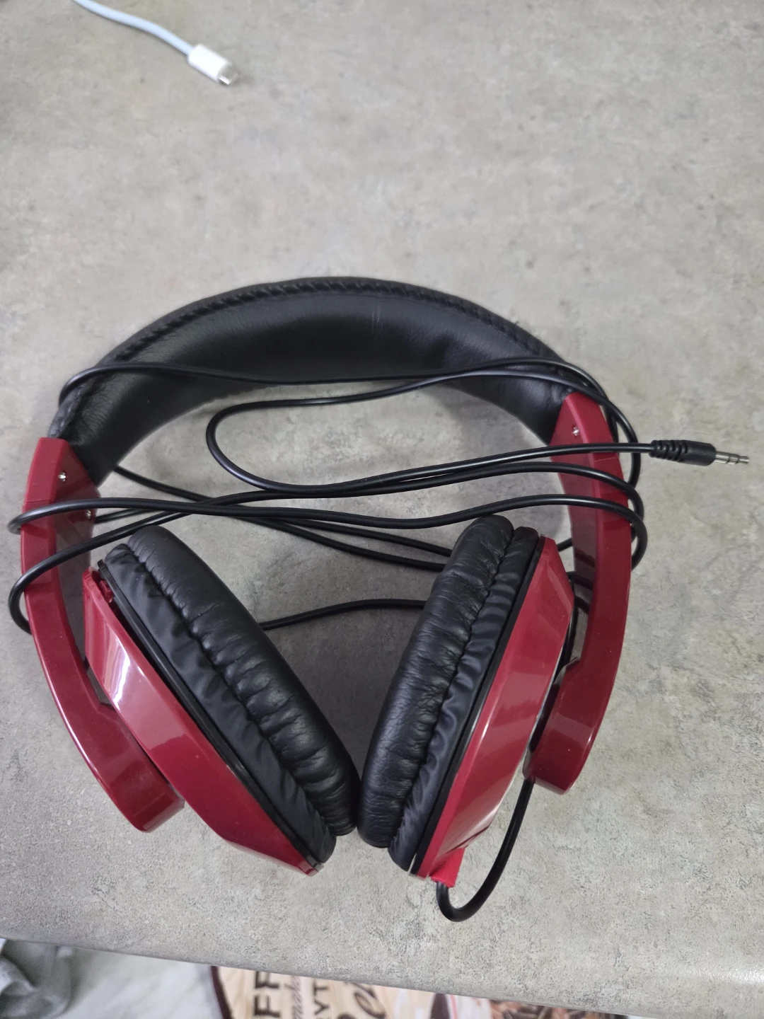 Red Wired Over-Ear Headphones