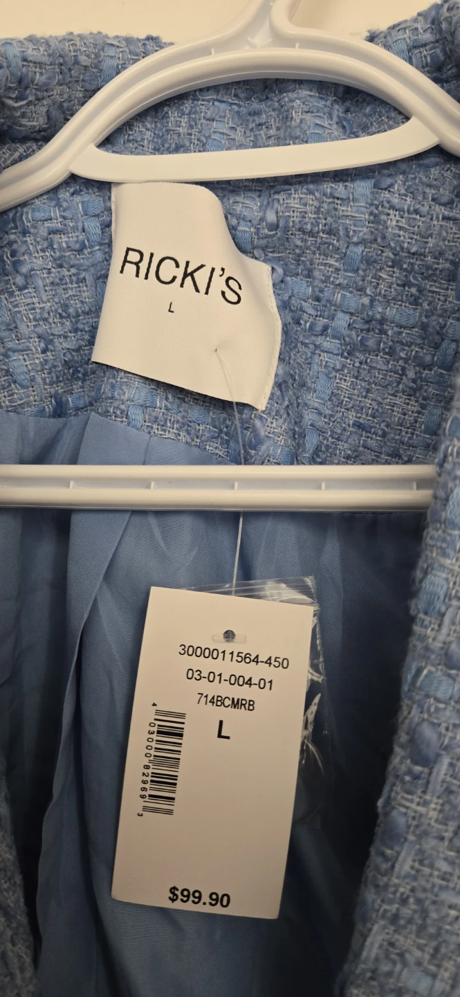 Ricki's Blue Tweed Blazer - Large - photo 3
