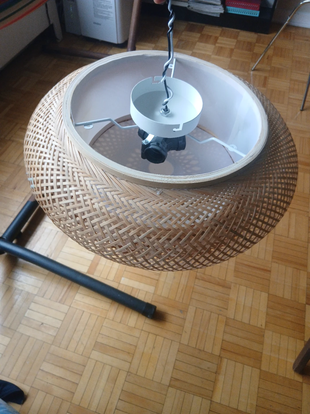 Two Woven Bamboo Pendant Light Shades - photo 5