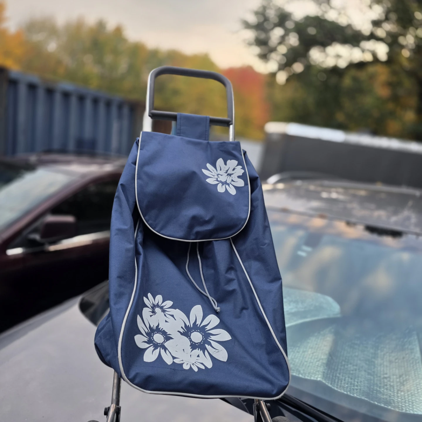 Blue Floral Shopping Trolley - photo 5