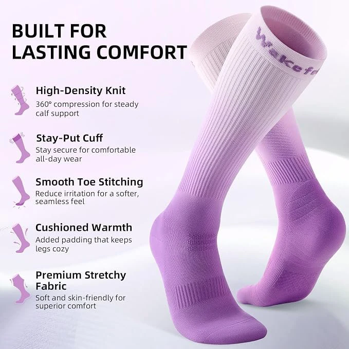 Wakefeet Compression Socks Lavender Mist 2 Pairs sz L/XL - photo 2
