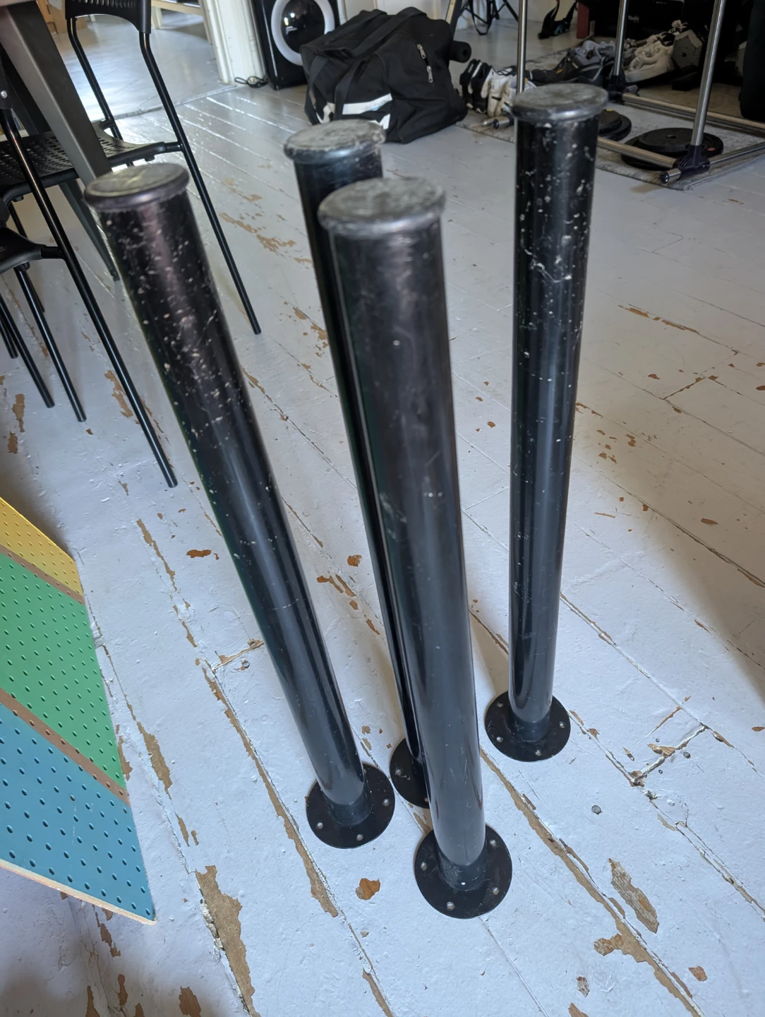 Set of 4 Black Metal Table Legs