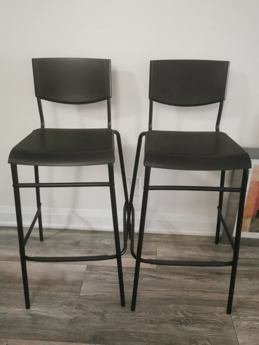 IKEA Two Black Bar Stools 2 set