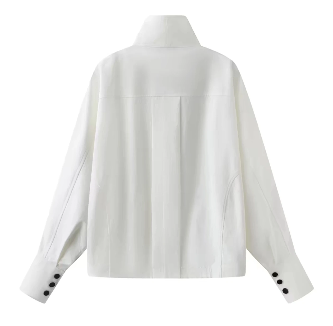 High Collar Button Front Jacket - photo 2