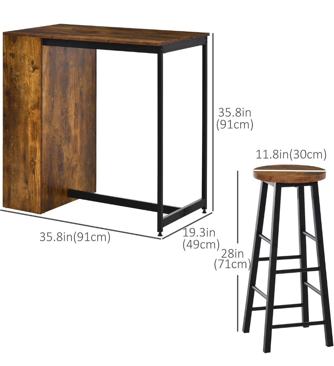 Kitchen Island / Bar Table Set - photo 2