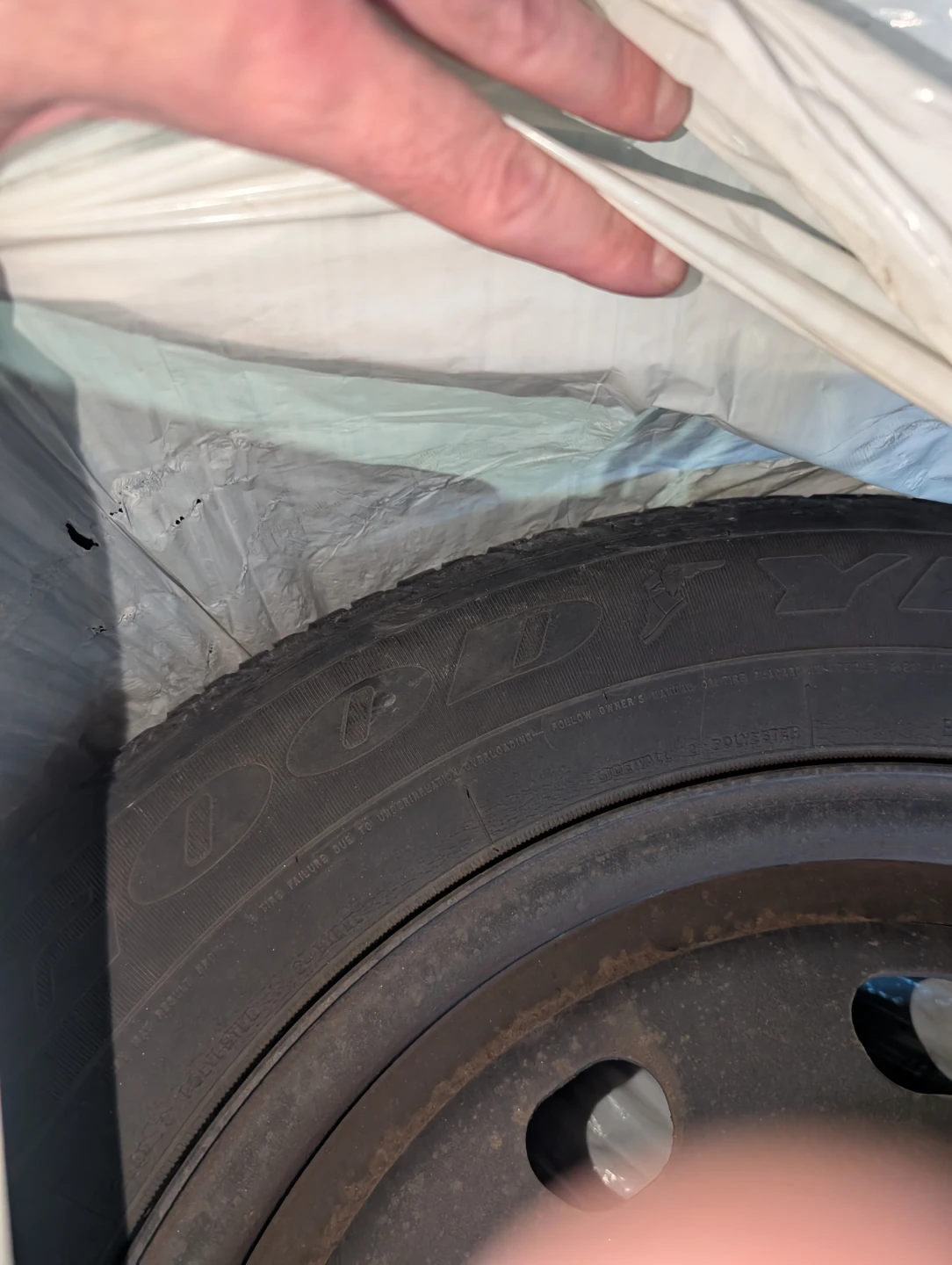 2017 Dodge Caravan Goodyear 225/65R17 Tire on Steel Rim - photo 3