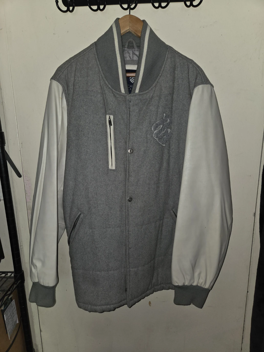 Rocawear Varsity Wool & Faux Leather Jacket in a Men's XL