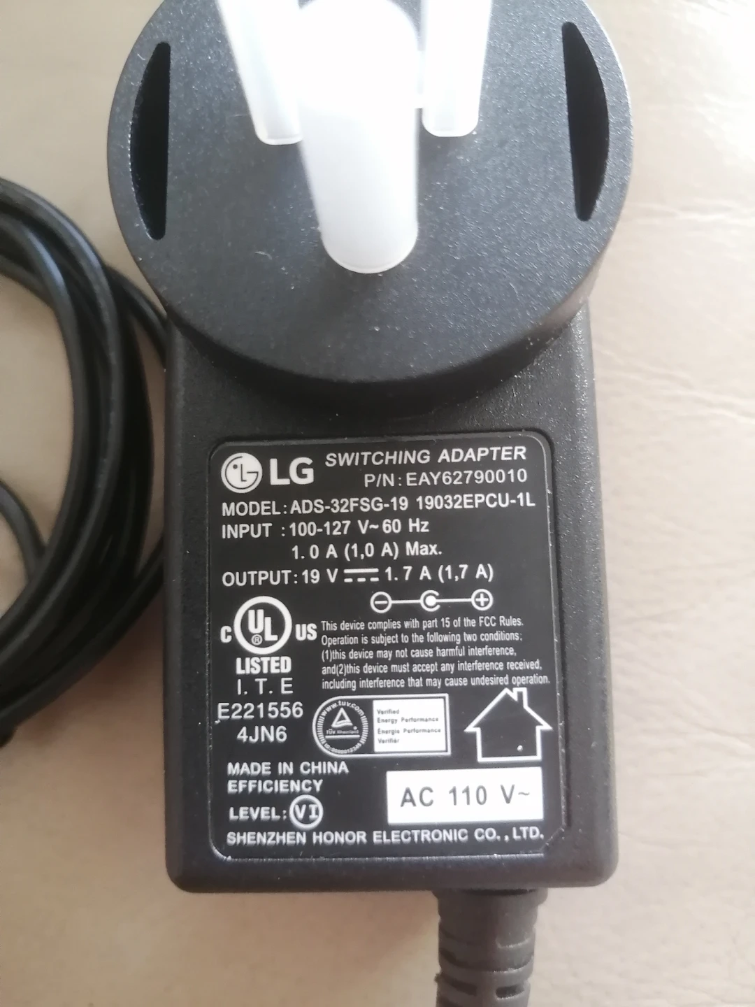 LG Monitor Power Adapter ADS-32FSG-19 - photo 2