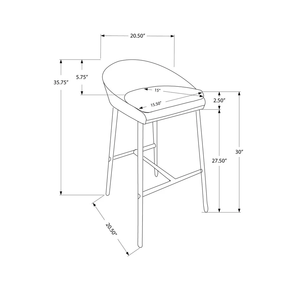 Set of Two Grey Fabric Bar Stools with Round Glass Table - photo 4