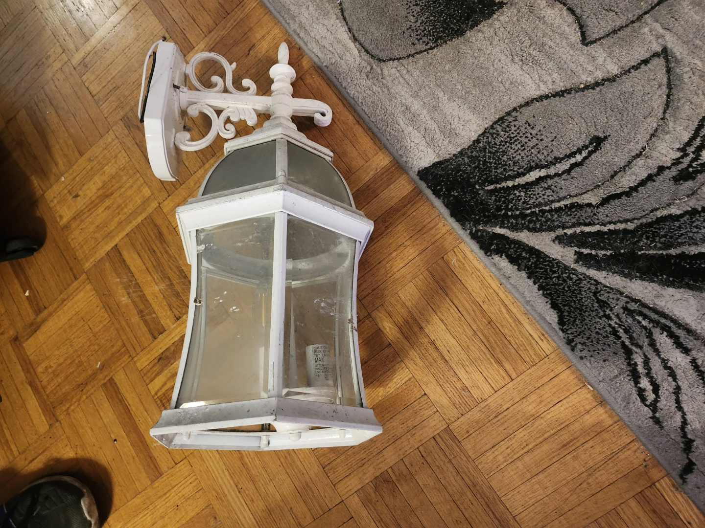 White Outdoor Wall Lantern-- AS IS